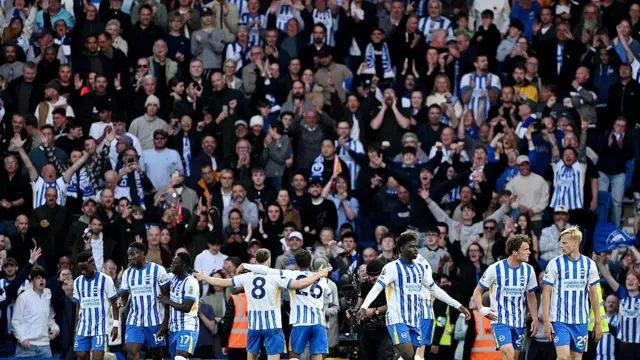 Brighton fans at Amex stadium 