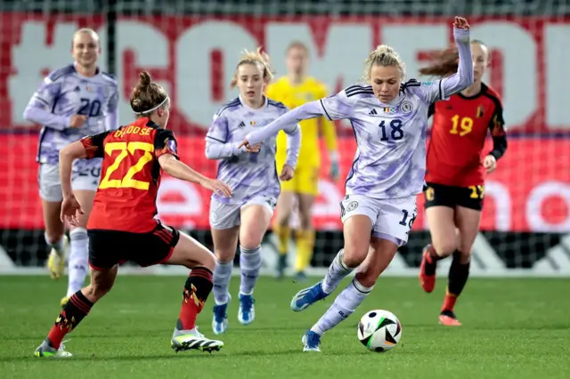 Scotland women v Belgium women in their Nations League A1 group game