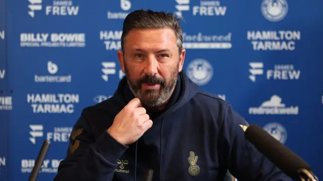 Derek McInnes during a Kilmarnock press conference