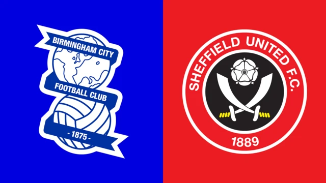 Side-by-side of Birmingham City and Sheffield United club badges
