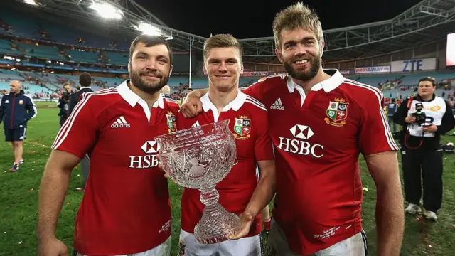 Owen Farrell after winning the 2013 Lions series