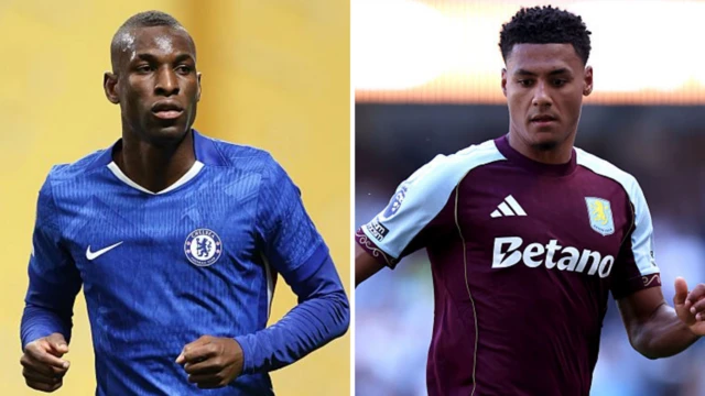A split picture of Nicolas Jackson and Ollie Watkins