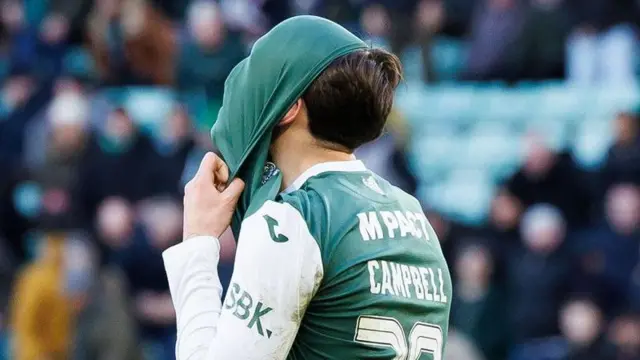 Hibs midfielder Josh Campbell missed a glaring chance in the second half