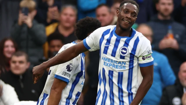 Danny Welbeck celebrates scoring against Wolves