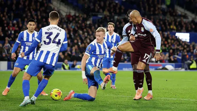 Brighton in action against Aston Villa