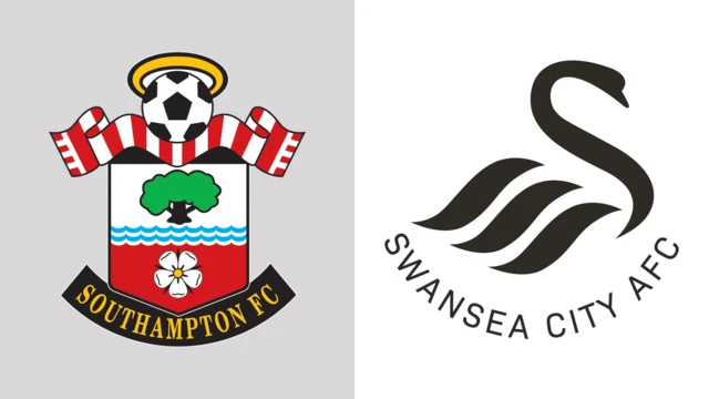 Side-by-side of Southampton and Swansea City club badges