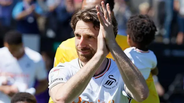 Joe Allen before his final game for Swansea last season