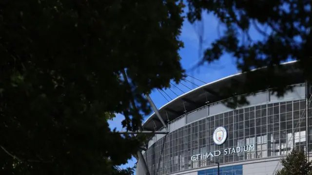 A general view outside Etihad Stadium