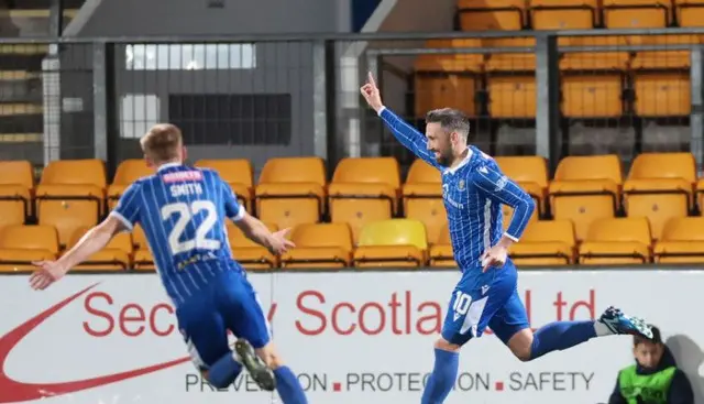 Nicky Clark celebrates scoring against Kilmarnock earlier this season