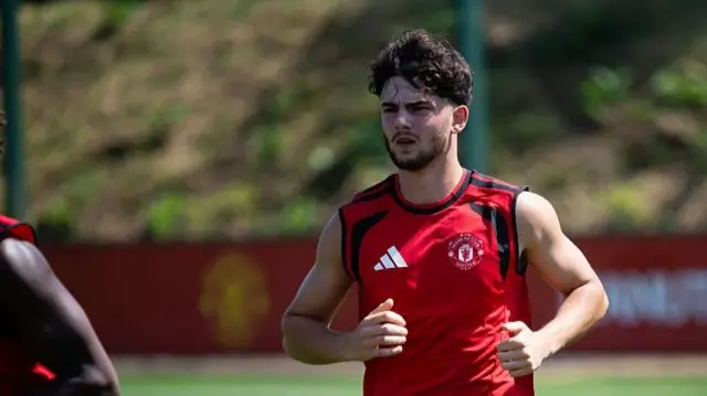 Tyler Fredricson during a Manchester United training session