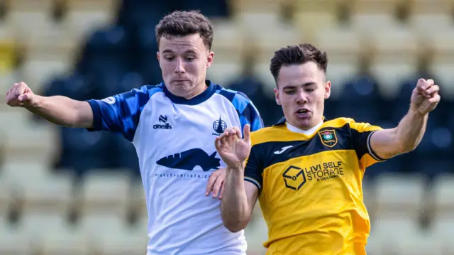 Falkirk's Dylan Tait and Livingston's Macaulay Tait