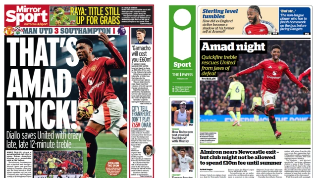 Daily Mirror and I back pages