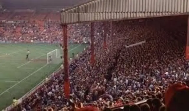 A grainy picture of Old Trafford 