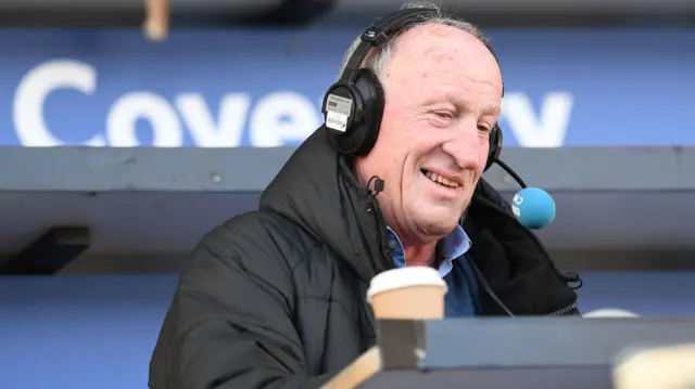 Former Coventry City goalkeeper Steve Ogrizovic working for BBC CWR.