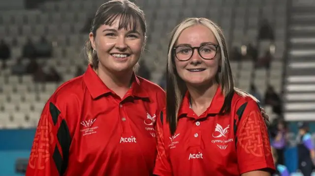 Amy Williams and Lauren Gowen in Team Wales kit