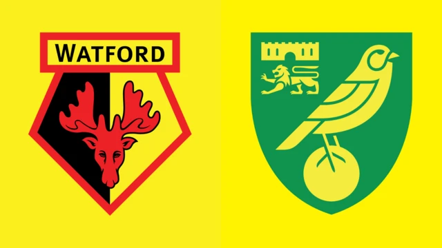 The Watford and Norwich City club badges
