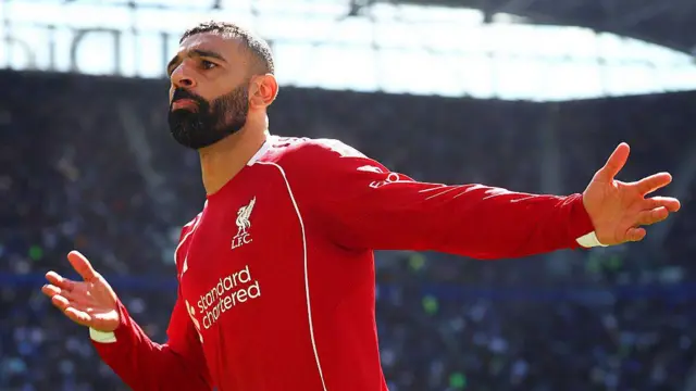 Mohamed Salah of Liverpool celebrates