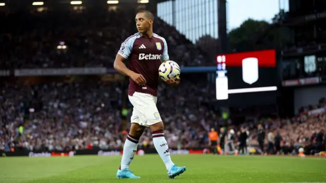 Youri Tielemans of Aston Villa in action