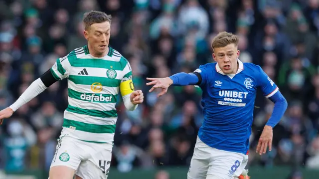Celtic's Callum McGregor and Rangers Connor Barron