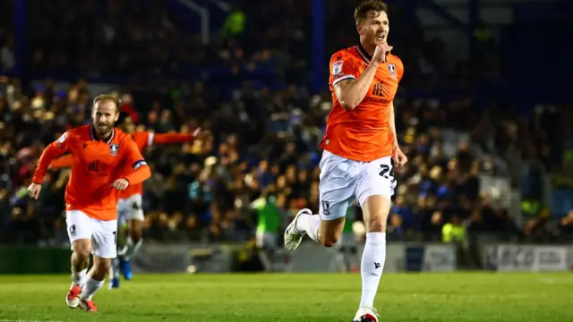 Michael Smith celebrating his goal against Portsmouth