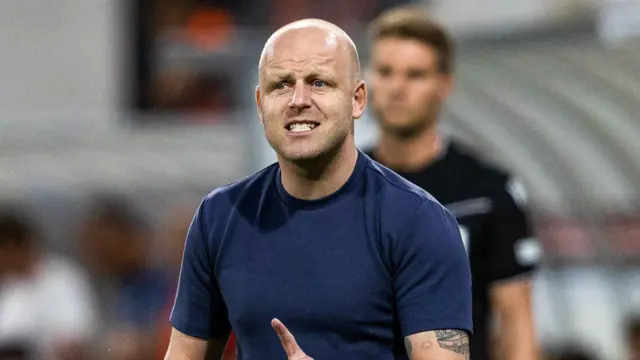 Hearts Head Coach Steven Naismith during a UEFA Europa League play-off match between FC Viktoria Plzen and Heart of Midlothian at the Doosan Arena