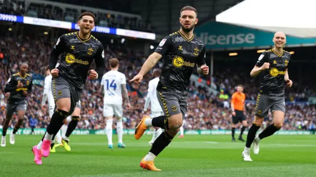 Adam Armstrong celebrates scoring for Southampton