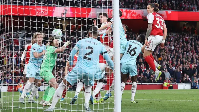 Kai Havertz of Arsenal scores