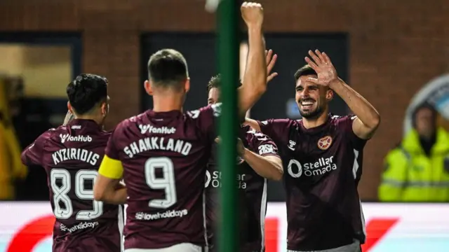 Hearts squad celebrate