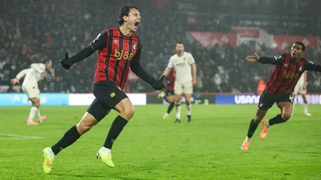 Unal celebrates against West Ham 