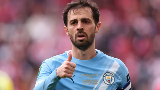 Bernardo Silva in action for Manchester City