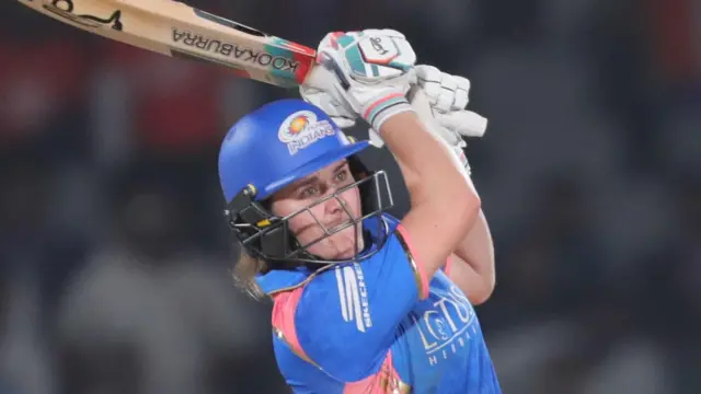 Nat Sciver-Brunt of Mumbai Indians plays a shot