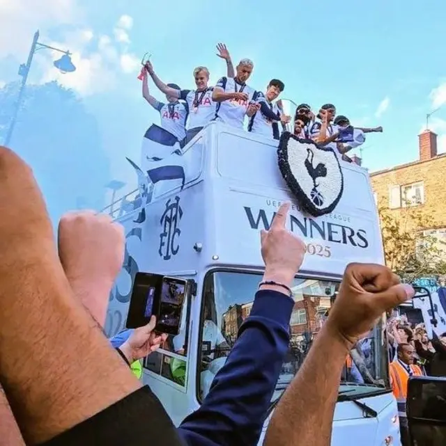 Scenes from the Europa League trophy parade