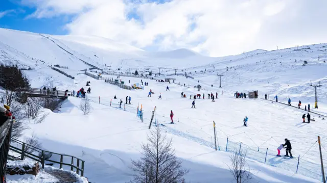 Daoine ri spòrsan san t-sneachd, Cairngorm Mountain