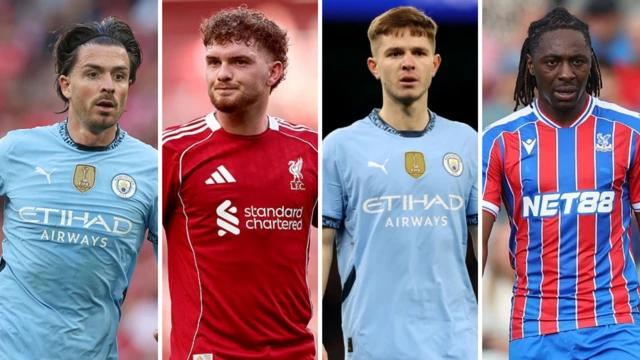 Jack Grealish, Harvey Elliott, James McAtee and Eberchi Eze
