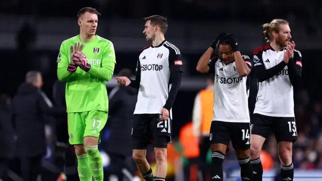 Fulham players at full time