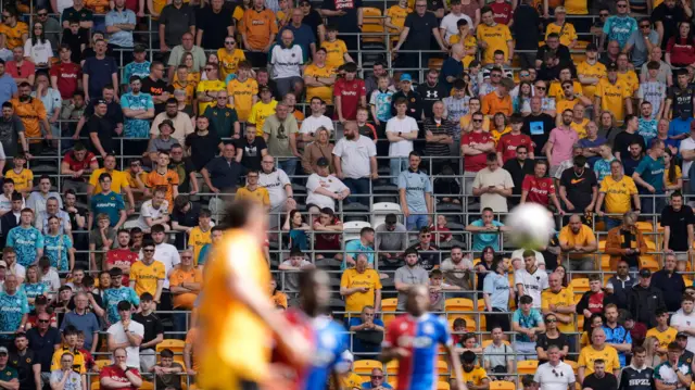 Wolves fans watch their team at Molineux