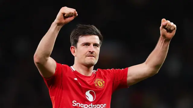 Harry Maguire celebrates win