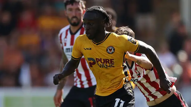 Cameron Antwi in action for Newport 