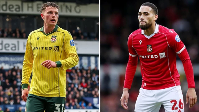 Wrexham duo Nathan Broadhead (left) and Zak Vyner (right)