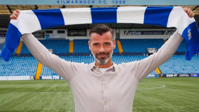 Stuart Kettlewell is unveiled to the media as the new manager of Kilmarnock FC during a press conference at the BBSP Stadium Rugby Park