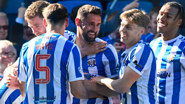 Robbie Deas celebrates scoring against Dundee