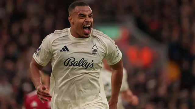 Murillo celebrates after scoring against Liverpool 