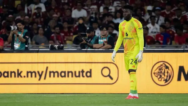 Andre Onana playing for Manchester United