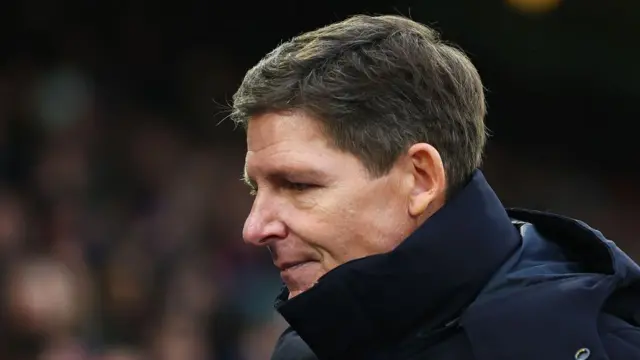 Oliver Glasner, Manager of Crystal Palace, looks on
