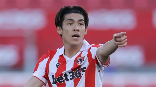 Tatsuki Seko in action for Stoke City
