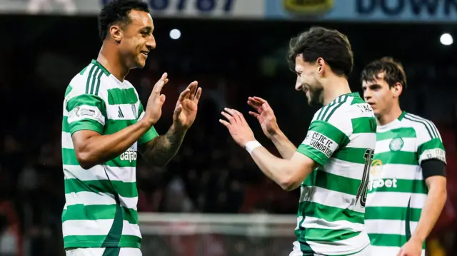 Celtic players celebrate
