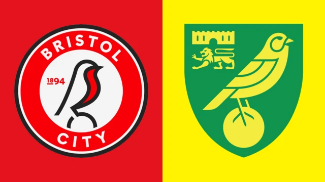 Bristol City and Norwich City club badges