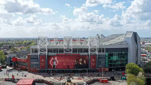 An aerial view of Old Trafford