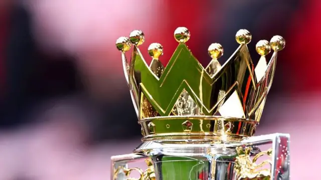 General view of the Premier League trophy