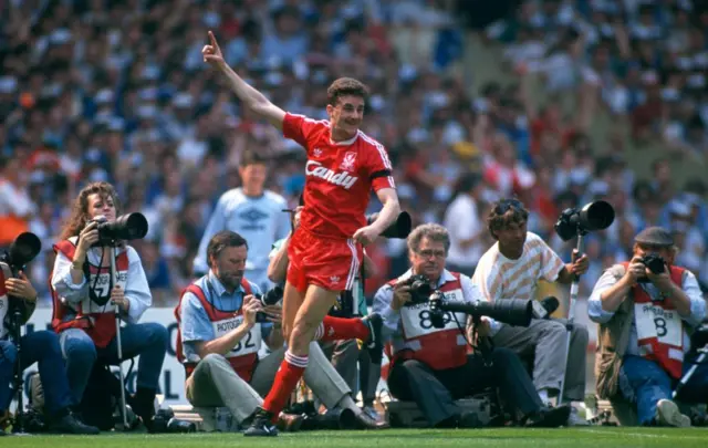 John Aldridge celebrating a goal for Liverpool